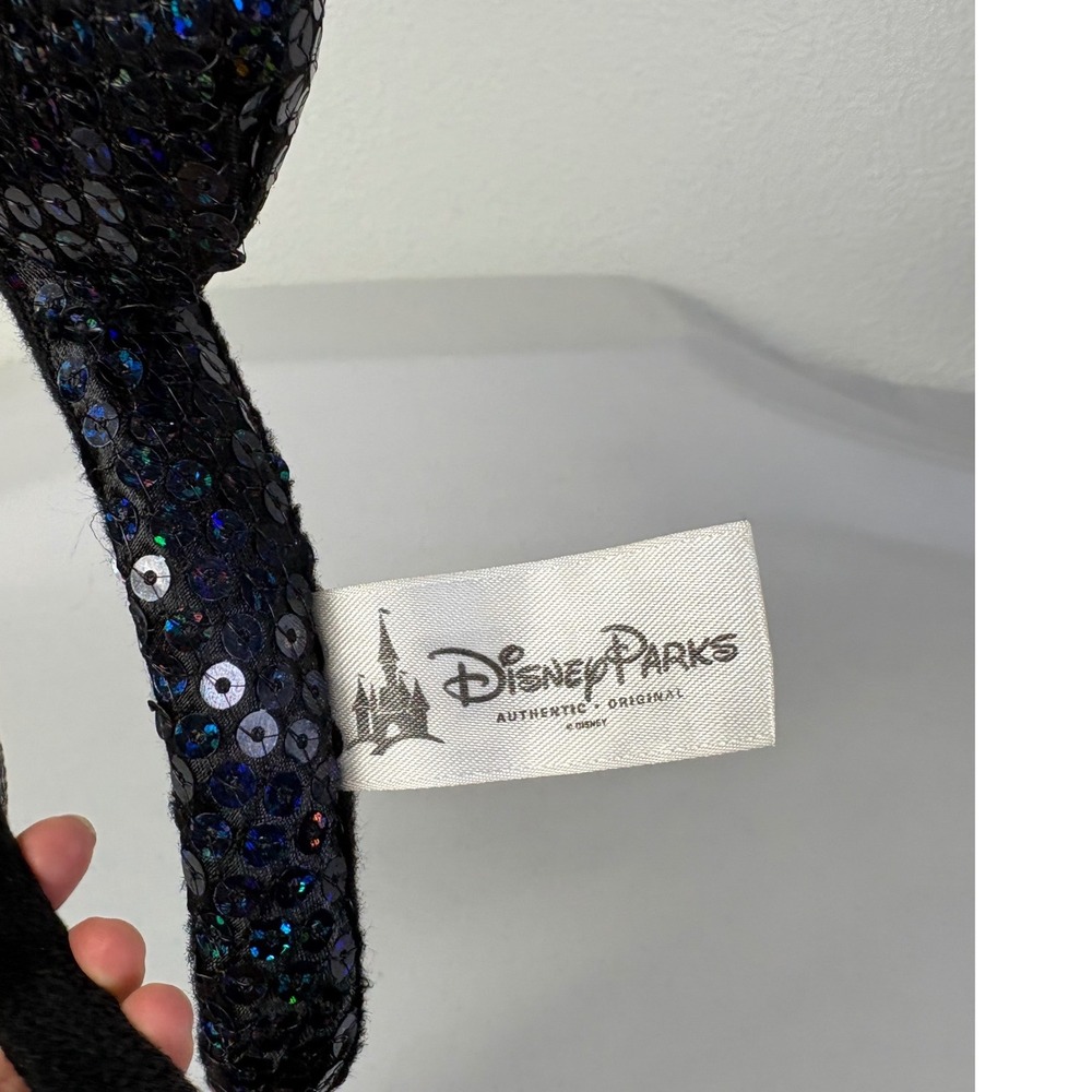 Disney Parks Black & Baby Blue Sequins Embellished Minnie Mouse Ears Headbands - Picture 2 of 3